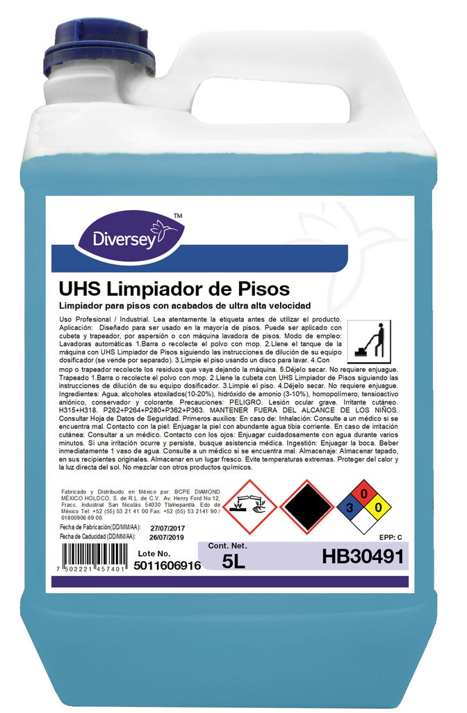 UHS SC 2x5L - Limpiador para pisos con acabados de Ultra Alta Velocidad (UHS)